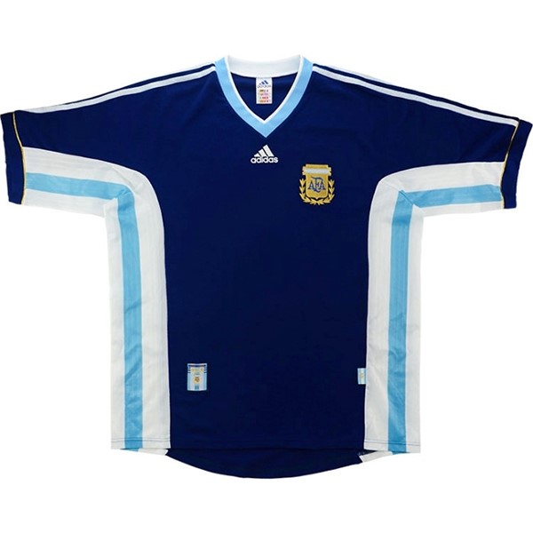 Camiseta Argentina Replica Segunda Ropa Retro 1998 Azul